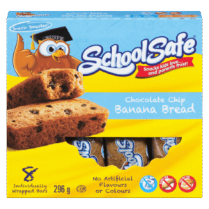 School Safe Banana Bread Chocolate Chip Muffin Bar, 8 Pack Individually Wrapped School Safe Banana Bread Chocolate Chip Muffin Bars