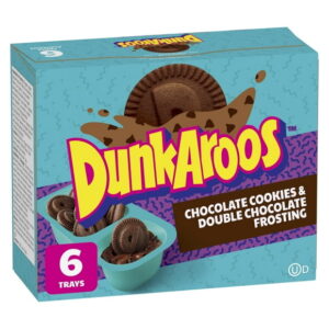 Dunkaroos Chocolate Cookies and Chocolate Chip Frosting, Kids Snacks, 28 g, 6 ct, 168 g