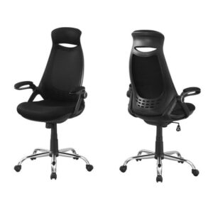 Monarch Specialties Office Chair, Adjustable Height, Swivel, Ergonomic, Armrests, Computer Desk, Work, Metal, Mesh, Black, Chrome, Contemporary, Modern
