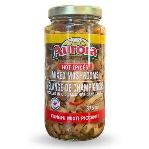 Aurora Mixed Mushrooms Hot, 375mL, Pickled in Oil