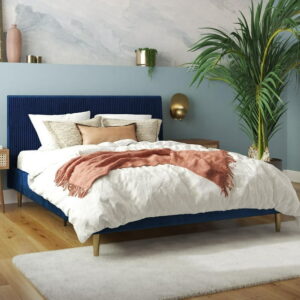 Mr. Kate Daphne Upholstered Bed, Queen, Blue Velvet