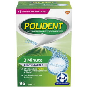 Polident 3 Minute Daily Denture Cleanser 96ct, 96 tabs Triple Mint Fresh