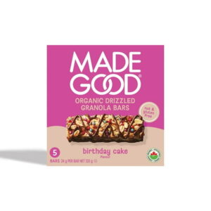 MadeGood Birthday Cake Chocolate Drizzled Granola Bars 5pk, 5 x 24 g