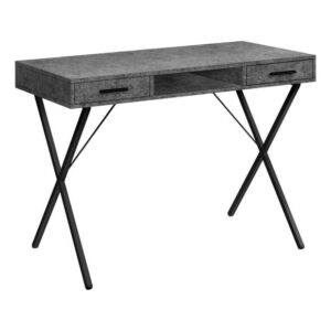 Monarch Specialties Computer Desk, Home Office, Laptop, Left, Right Set-up, Storage Drawers, 42"l, Work, Metal, Laminate, Grey, Black, Contemporary, Modern