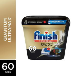 Finish Quantum Ultramax dishwasher Detergent Pods for Diamond Shine, Removes burnt-on stains & 24hr Dried on stains, No pre rinse needed, 60 Tabs, 60 count