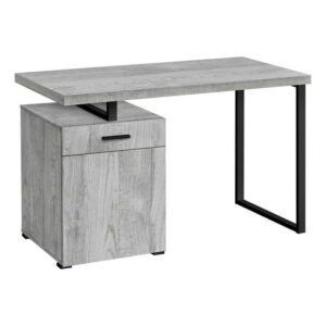Monarch Specialties Computer Desk, Home Office, Laptop, Left, Right Set-up, Storage Drawers, 48"l, Work, Metal, Laminate, Grey, Black, Contemporary, Modern