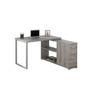 Monarch Specialties Computer Desk, Home Office, Corner, Left, Right Set-up, Storage Drawers, L Shape, Work, Laptop, Metal, Laminate, Brown, Grey, Contemporary, Modern