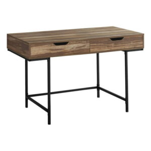 Monarch Specialties Computer Desk, Home Office, Laptop, Storage Drawers, 48"l, Work, Metal, Laminate, Brown, Black, Contemporary, Modern