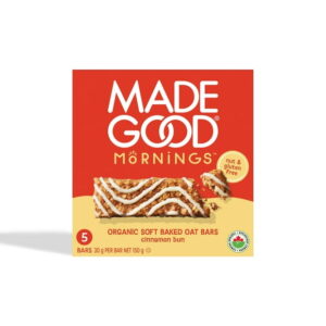 MadeGood Mornings Cinnamon Bun Soft Baked Oat Bars 5pk, 5 x 30 g