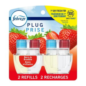 Febreze Plug In Air Freshener, Odor-Fighting Scented Oil Refill, Berry & Bramble, 2 Refills, 52ML