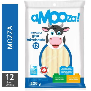 aMOOza! Mozzarella Cheese String 18 % M.F., 12 units, 228 g