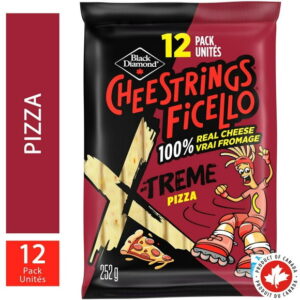 Black Diamond Cheestrings Pizza Mozzarella X-Treme, 12 Pack, 252 g