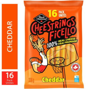 Black Diamond Cheddar Cheese Cheestrings, 16 units, 336 g
