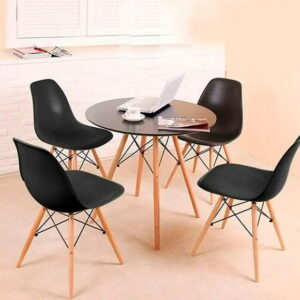Heavenly Collection Black Wood Chair SET OF 6