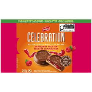 CELEBRATION RASPBERRY MILK CHOCOLATE COATED, 240G EACH BOX