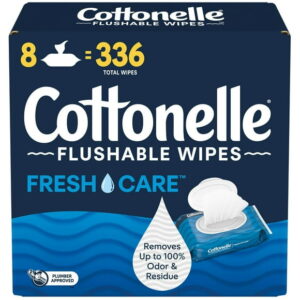 Cottonelle Flushable Wet Wipes Flip-Top Pack, 336 Count