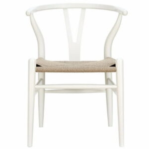 Nicer Furniture Wegner Style Dining Chairs in White (Set of 2)