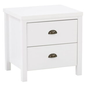 CorLiving Boston Elegant Engineered Wood Bedroom Adult Nightstand with Two Drawers