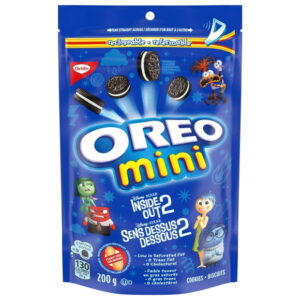 OREO Mini Original Chocolate Sandwich Cookies, Limited Edition Disney Packaging  while supplies last, Peanut Free Snack, School Snacks, Baked in Canada, 200 g