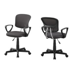 Monarch Specialties Office Chair, Adjustable Height, Swivel, Ergonomic, Armrests, Computer Desk, Work, Juvenile, Metal, Mesh, Grey, Black, Contemporary, Modern