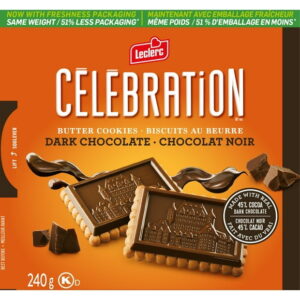 CELEBRATION 45% CHOCOLATE TOP BUTTER COOKIES, 240G EACH BOX