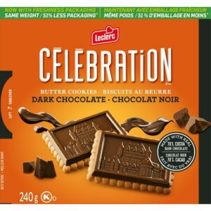 CELEBRATION 70% CHOCOLATE TOP BUTTER COOKIES, 240G EACH BOX