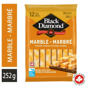 Black Diamond Cheese Sticks Marble Cheddar, 12 units, 252 g