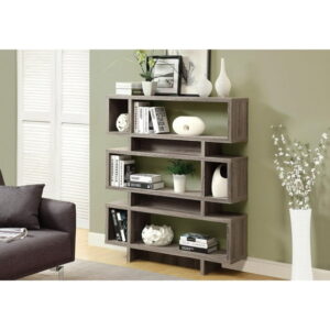 Monarch Specialties Bookshelf, Bookcase, Etagere, 4 Tier, 55"h, Office, Bedroom, Laminate, Brown, Contemporary, Modern