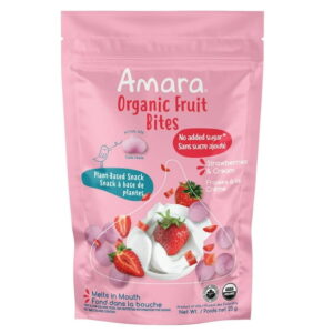 Amara Organic Fruit Bites, Strawberries n Cream, 23g, No Added Sugar, Dairy-Free