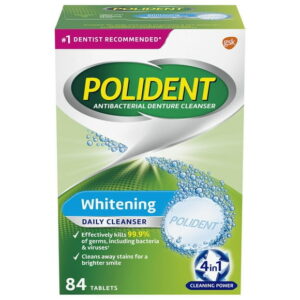 Polident Whitening Denture Cleanser, 84 Tablets, 84 tabs Triple Mint Fresh