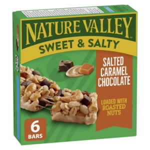 Nature Valley Granola Bars, Sweet and Salty Nut, Salted Caramel Chocolate, 6 ct, 6 bars x 35 g, 210 g