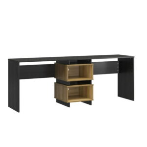 Novogratz Nelson 2 Way Desk, White and Natural