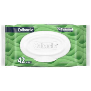 Cottonelle GentlePlus Flushable Wet Wipes with Aloe & Vitamin E, 1 Flip-Top Pack, 42 Wipes Per Pack, COTT FW 42
