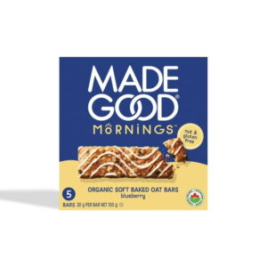 MadeGood Mornings Blueberry Soft Baked Oat Bars 5pk, 5 x 30 g