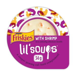 Friskies Lil??? Soups with Shrimp in a Velvety Chicken Broth, Cat Food Complement, 34 g, 34 g