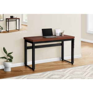 Monarch Specialties Computer Desk, Home Office, Standing, Adjustable, 48"l, Work, Laptop, Metal, Laminate, Brown, Black, Contemporary, Modern