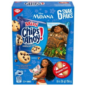 Chips Ahoy! Mini Chocolate Chip Cookie Snack Packs, Limited Edition Disney Packaging  while supplies last, Made in a Peanut-Free Facility, School Snacks, Baked in Canada, 156 g