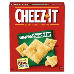 Cheez-It* Baked Snack Crackers White Cheddar 200 g, Crisp, flavourful and packaged for freshness, each bite-size square of Cheez-It* crackers contains 100% deliciousness.
