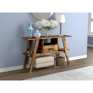 Safdie & Co. Console Table 47L Brown Reclaimed Wood 1 Drawer 1 Shelf