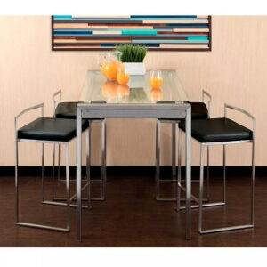 Heavenly Collection PU Stool with Stainless Steel Frame SET OF 6