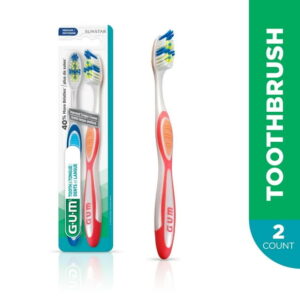 GUM® TOOTH & TONGUE Toothbrush, Regular, Medium Bristles