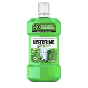 Listerine Smart Rinse, with Fluoride, Anticavity, Alcohol-Free, Kids Mouthwash, 500 mL, Mint