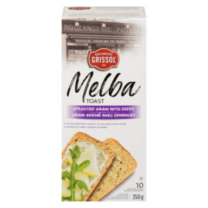 Boulangerie Grissol Melba Toast Sprouted Grain with Seeds, Dare, Pack of 10, 350 g