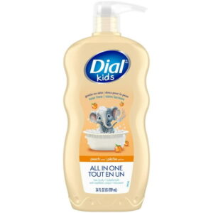 Dial Kids All in One, Hair, Body + Bubble Bath, Peach, 709ml, 1 bottle, 709ml