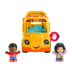 Fisher-Price Little People School Bus Musical Toddler Toy Vehicle with 2 Figures, Multilanguage Version, LITTLE PEOPLE FP LP LRG SKLBUS BIL