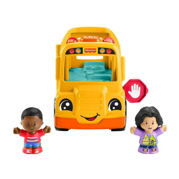 Fisher-Price Little People School Bus Musical Toddler Toy Vehicle with 2 Figures, Multilanguage Version, LITTLE PEOPLE FP LP LRG SKLBUS BIL