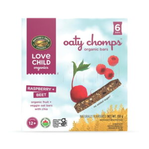 Love Child Organics Oaty Chomps Raspberry + Beet Snack Bar 138g Box, 6 x 23 g