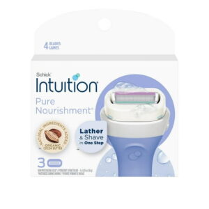 Schick Intuition Pure Nourishment Womens Razor Refills with Coconut Milk and Almond Oil, 3 Razor refills