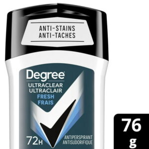 Degree Men UltraClear Antiperspirant Deodorant, Fresh, 72-Hour Sweat & Odour Protection With MotionSense Technology, 76g