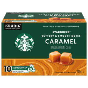 Caramel Flavoured Ground Coffee K-Cup Pods Box, 10 pc
